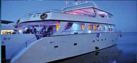 An excursion boat from Larnaca or Ayia Napa in Cyprus. A party boat too.
